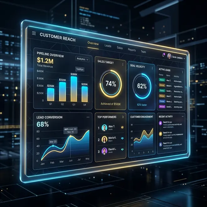 لوحة تحكم انتشار CRM الذكية